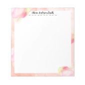 Pink Abstract Watercolor Custom Notepad Notizblock (Vorderseite)
