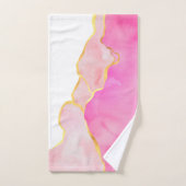 Pink Abstrakt Art MONOGRAM INITIALS Glam Badhandtuch Set (Handtuch)
