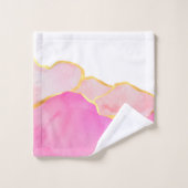 Pink Abstrakt Art MONOGRAM INITIALS Glam Badhandtuch Set (Waschlappen)
