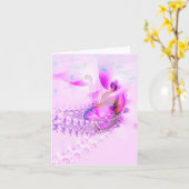 "Pink" Abstrakt Art Notecard Karte (Gelbe Blume)