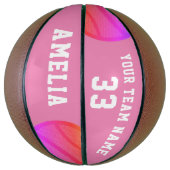 Pink Abstrakt Basketball-Balls Player Name Team Basketball (Vertikal)