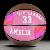 Pink Abstrakt Basketball-Balls Player Name Team Basketball