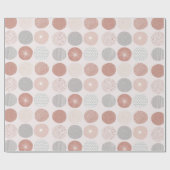 Pink Abstrakt Circle Wrapping Paper Geschenkpapier (Flach)