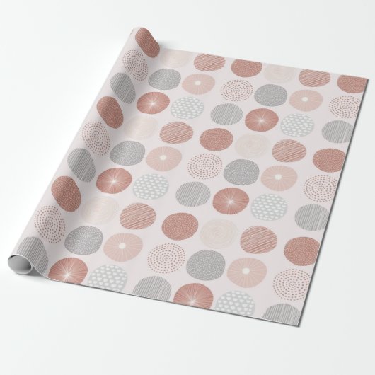 Pink Abstrakt Circle Wrapping Paper Geschenkpapier (Ungerollt)
