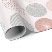 Pink Abstrakt Circle Wrapping Paper Geschenkpapier (Rolleneckpunkt)