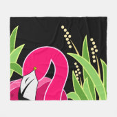 Pink Abstrakt Flamingo Fleecedecke (Vorderseite (Horizontal))