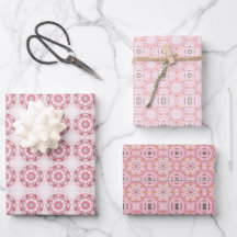 Pink Abstrakt Geometric Octagonal Circle Pattern