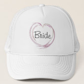 Pink Abstrakt Heart Bride Wedding Truckerkappe (Vorderseite)