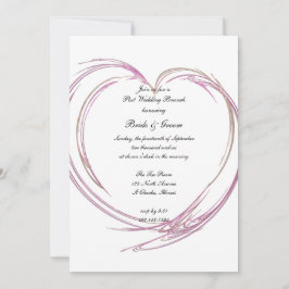 Pink Abstrakt Heart Post Wedding Brunch Einladung