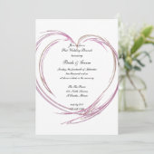Pink Abstrakt Heart Post Wedding Brunch Einladung (Stehend Vorderseite)