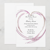 Pink Abstrakt Heart Post Wedding Brunch Einladung (Vorne/Hinten)