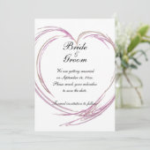 Pink Abstrakt Heart Wedding Save the Date (Stehend Vorderseite)