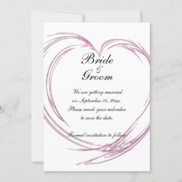 Pink Abstrakt Heart Wedding Save the Date