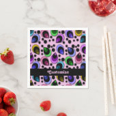 Pink Abstrakt Peacock Feathers Pattern Napkins Serviette (Beispiel)