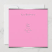 Pink Abstrakt Silver Jewel 21. Elegant Geburtstag Einladung (Rückseite)