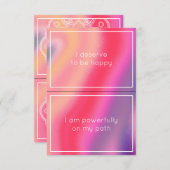 Pink Abstrakt Waves Horizontal 2 Affirmation Cards Einladung (Vorne/Hinten)