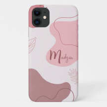 Pink Abstrakte Bio Formen iPhone Case