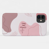 Pink Abstrakte Bio Formen iPhone Case (Rückseite (Horizontal))