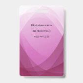 Pink Abstrakte Mitarbeiter-Foto-ID Ausweis (Rückseite)
