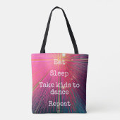 Pink Abstrakter Schlaf nehmen Kinder, um zu tanzen Tasche (Rückseite)