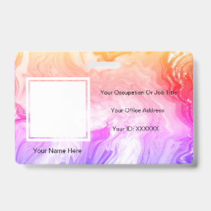Pink-Achat-Kunstfoto-Textvorlagen Mitarbeiter-Ausw Ausweis