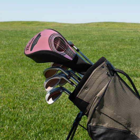 Pink Acoustic Gitarre Instrumentalname Golf Headcover (In SItu)