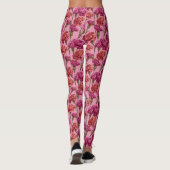 Pink Active Wear Carnation Themed Birthday Gifts  Leggings (Rückseite)