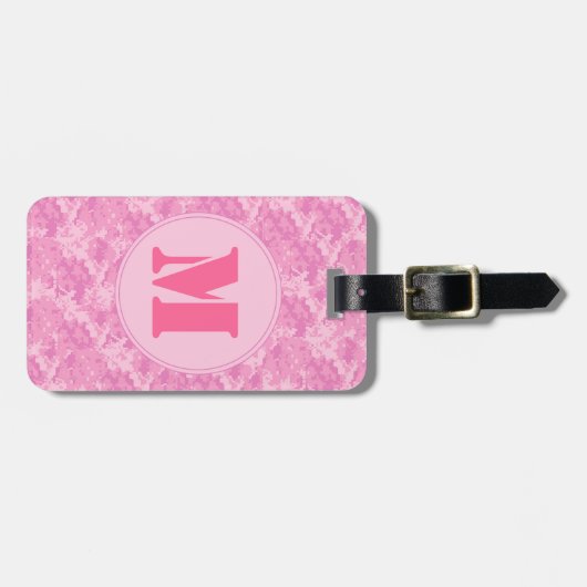 Pink ACU Camouflage Camouflage Girl Monogram Gepäc Gepäckanhänger (Vorderseite horizontal)