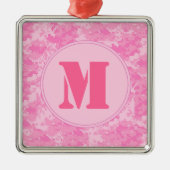 Pink ACU Camouflage Camouflage Monogramm Erstmalig Ornament Aus Metall (Vorne)