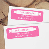 Pink Address Label with Decorative Banner