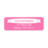 Pink Address Label with Decorative Banner (Vorne)