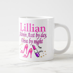 PINK ADMIN ASST FASHION QUEEN PERSONALISIERTE MUG Jumbo-Tasse