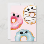 Pink Adorable Sweet Ein niedlicher Donuts 1. Gebur Einladung (Rückseite)