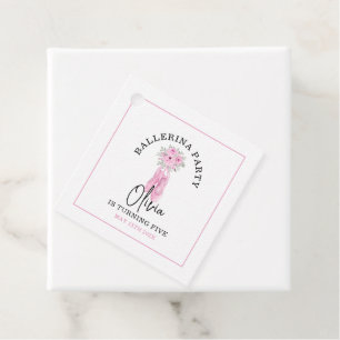 Pink Adortable Ballerina Geburtstagsparty Geschenkanhänger