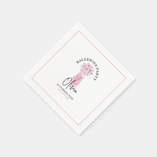 Pink Adortable Ballerina Geburtstagsparty Serviette