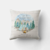 Pink Adventure Beginnen Rustikale Geburtsstaten Ba Kissen (Rückseite)