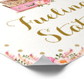 Pink Adventure Travel Miss an Mrs Fueling Station Poster (Ecke)