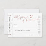 Pink Advice Card Brautparty Reisedatum Nacht<br><div class="desc">Ticketkarten für Hochzeit in Urlaubsort- oder Reisethemen-Brautparty gedruckt auf Mini-Boarding-Ticketkarten für Flugzeug, damit Sie in Reisetipps und Urlaubstipps schreiben können, oder auch auf beides. Das flexible Design lasse Ihnen zu entscheiden, wie das Brautparty-Ratgeber-Spiel funktionieren soll. Sie können mit Einladungen oder in Orten verlassen werden, damit die Gäste gemeinsam auf diesen...</div>