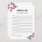 Pink Advice for Bride Brautparty Game Card Einladung (Vorne/Hinten)