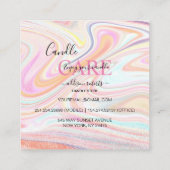 Pink Aesthetic Candle Square Business Card Quadratische Visitenkarte (Rückseite)