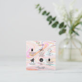 Pink Aesthetic Candle Square Business Card Quadratische Visitenkarte (Stehend Vorderseite)