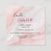 Pink Aesthetic Candle Square Business Card Quadratische Visitenkarte (Rückseite)