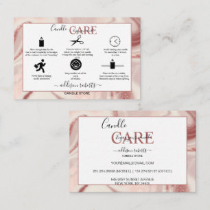 Pink Aesthetic Candle Square Business Card Visitenkarte
