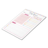Pink Aesthetic Daily Planner Notepad Notizblock (angewinkelt)