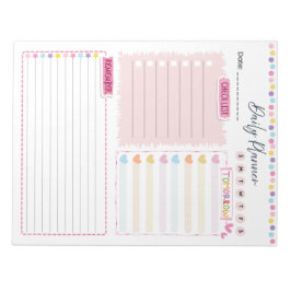 Pink Aesthetic Daily Planner Notepad Notizblock