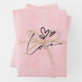 Pink Aesthetic Love Wrapping Paper | Minimal Heart Geschenkpapier Set (Beispiel)