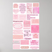 Pink Aesthetic Vision Board Quotes Poster (Vorne)