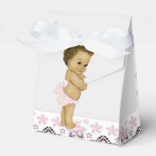 Pink African American Baby Girl Dusche Fevor Box Geschenkschachtel
