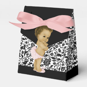Pink African American Baby Girl Dusche Geschenkschachtel