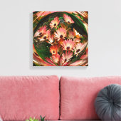 Pink African Daisies Abstrakt Floral Leinwanddruck (Insitu (Wohnzimmer))